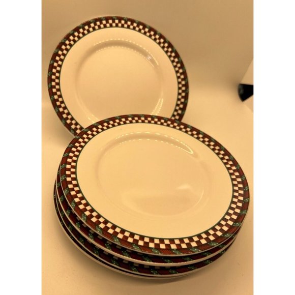 Sakura Debbie Mumm Santa's Spirit Set of 5 bread plates small christmas dish - Picture 1 of 4